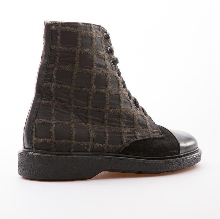 PHILIPPE - BLACK & KHAKI - FABRIC & CALF LEATHER - jameswhite001