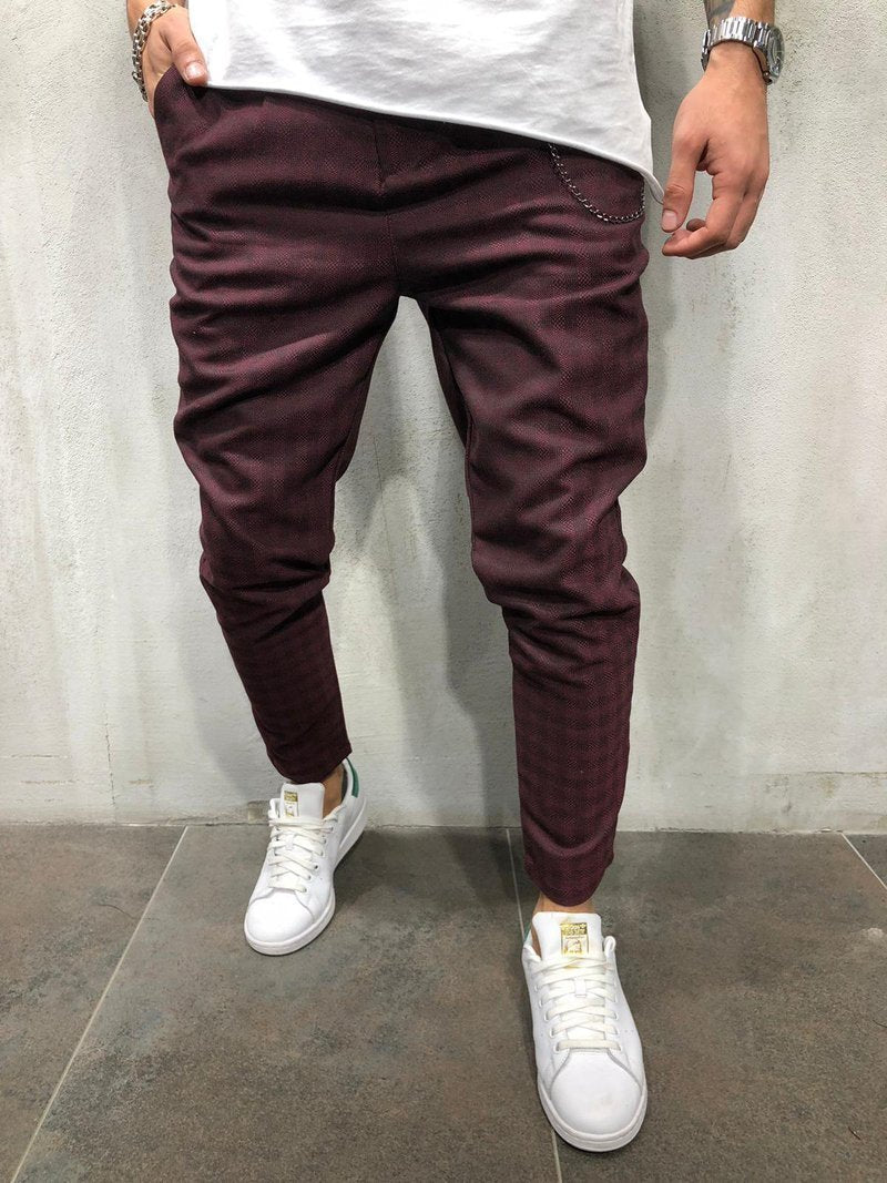 PLAIDS & CHECKS ANKLE PANTS CHAIN ACCESSORY 3977 - jameswhite001