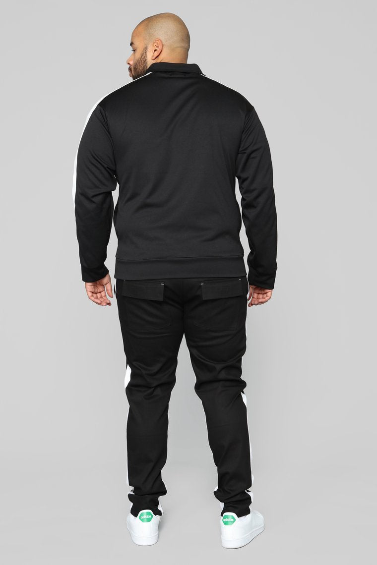 Retro Track Jacket - Black/White - jameswhite001