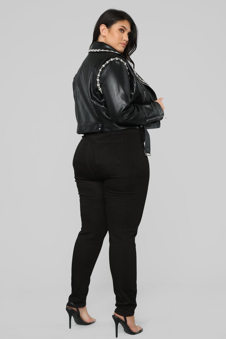 Rhinestone Affair Jacket - Black - jameswhite001