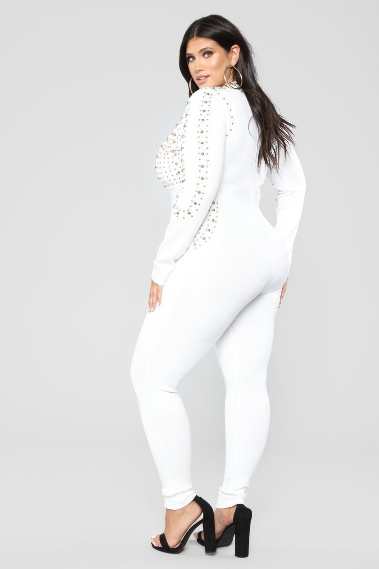 Rooftop Nights Bandage Jumpsuit - White - jameswhite001