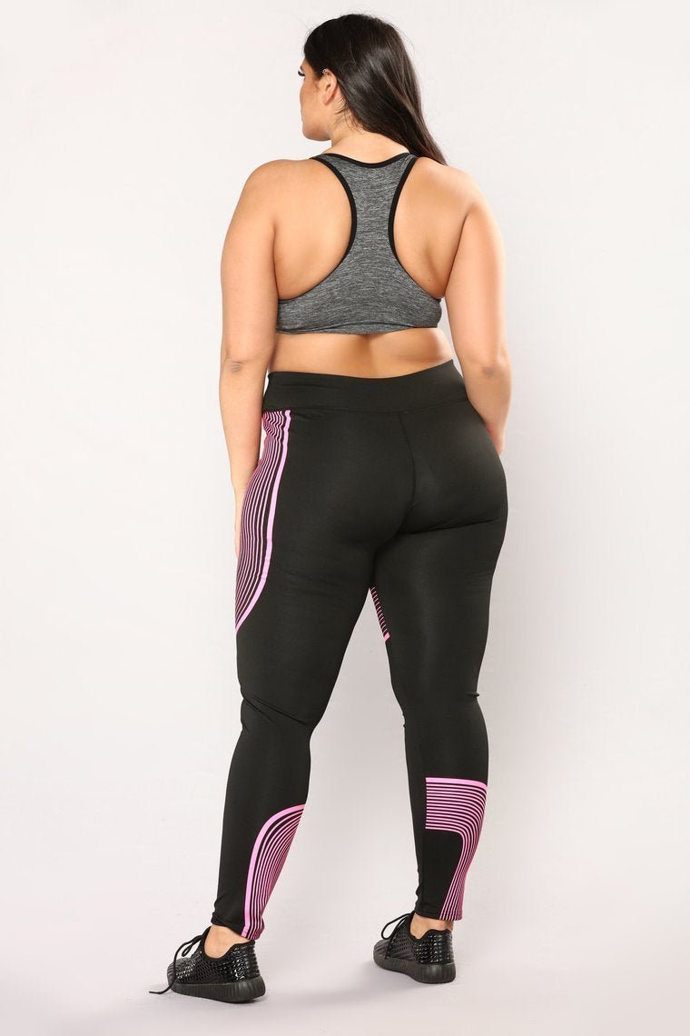 Run Hard Active Leggings - Black/Pink - jameswhite001