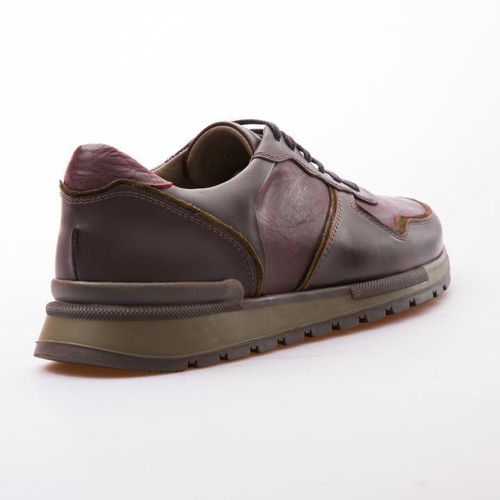 SAMUEL - BURGUNDY & BROWN - CALF VINTAGE LEATHER - jameswhite001