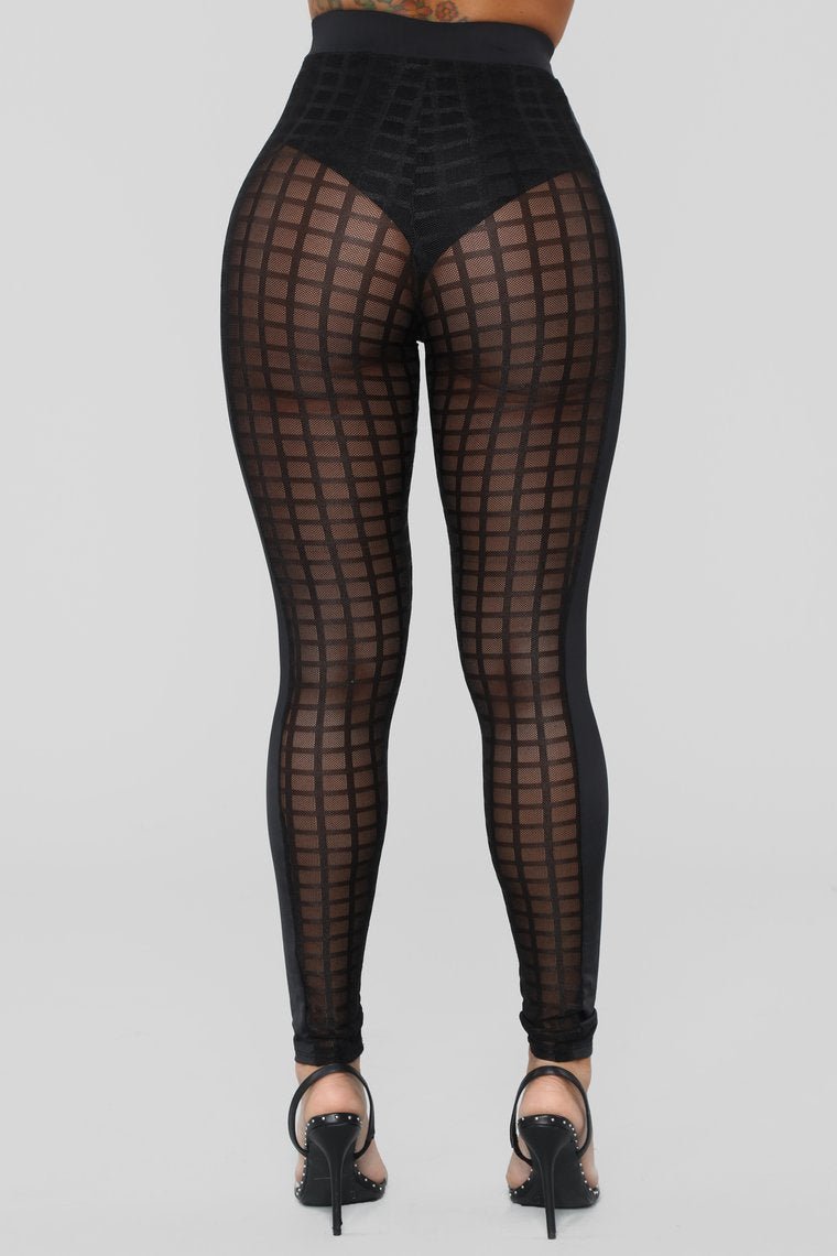Sneak A Peek Mesh Leggings - Black - jameswhite001