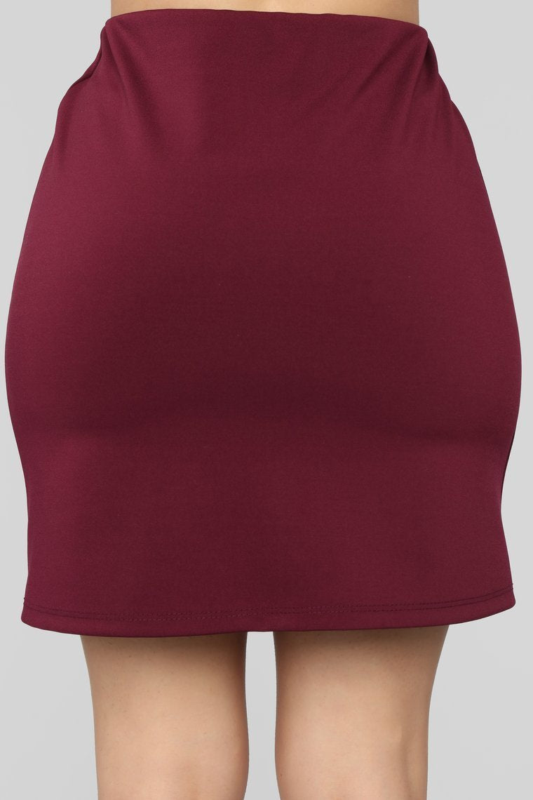 So Buttoned Up Skirt - Burgundy - jameswhite001