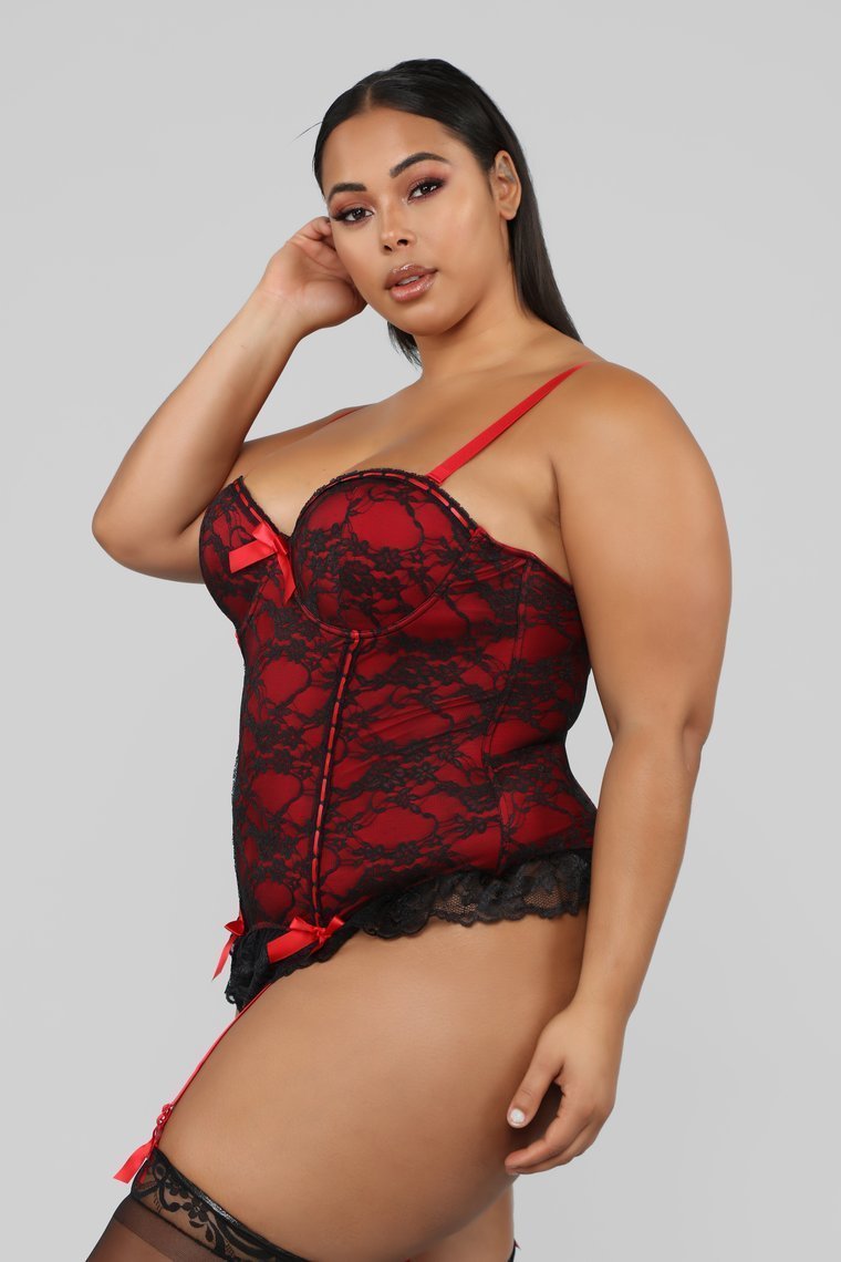 Stay With You Bustier - Black/Red - jameswhite001