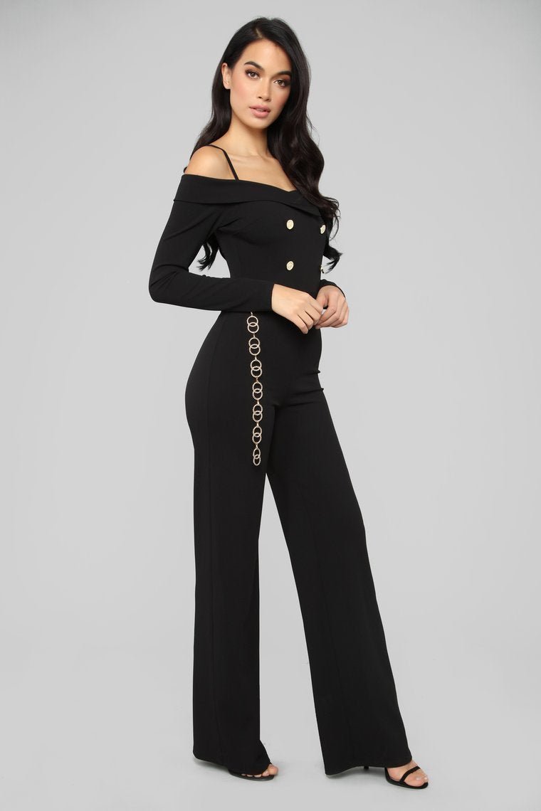 Strictly Business Tuxedo Jumpsuit - Black - jameswhite001