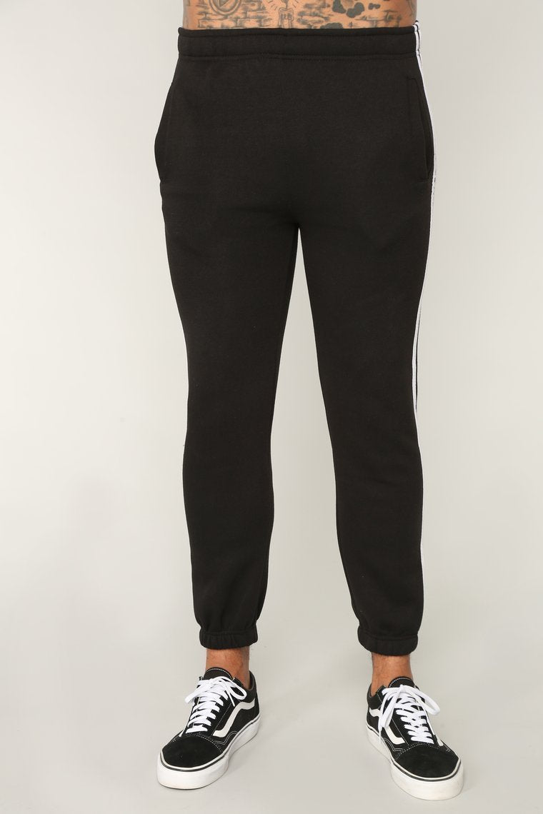 Stripped Joggers - Black/White - jameswhite001
