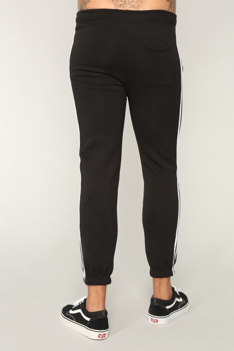 Stripped Joggers - Black/White - jameswhite001