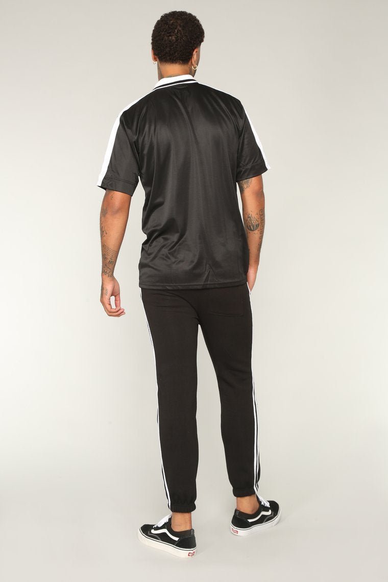 Stripped Joggers - Black/White - jameswhite001
