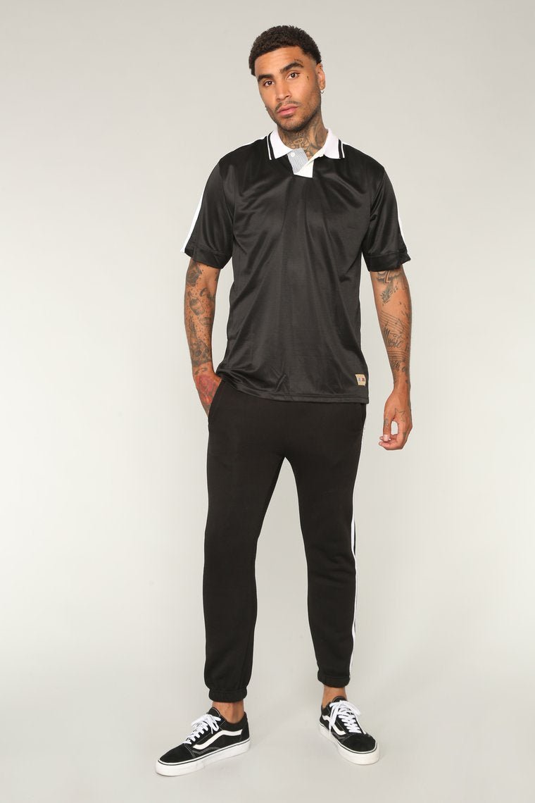 Stripped Joggers - Black/White - jameswhite001
