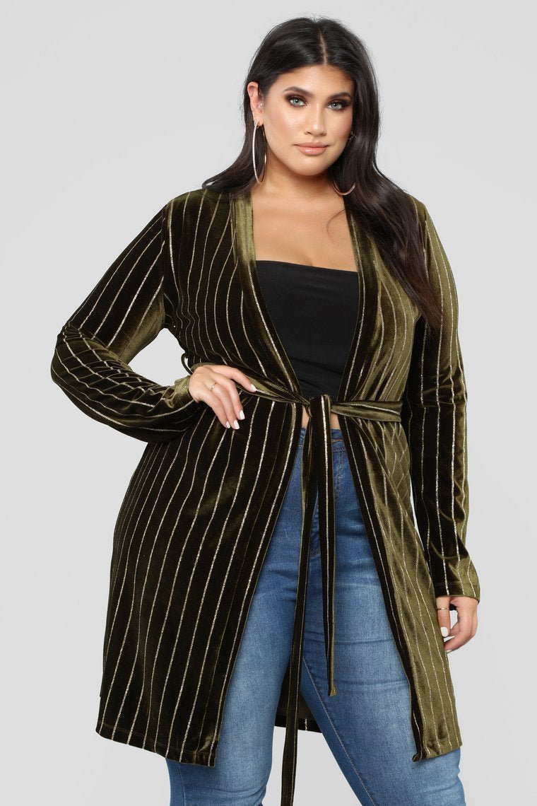 Strut My Stuff Duster - Olive - jameswhite001