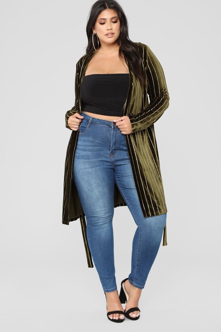 Strut My Stuff Duster - Olive - jameswhite001