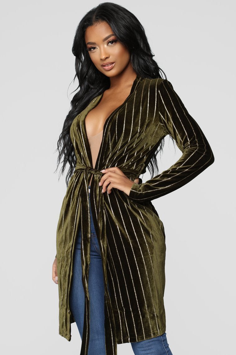 Strut My Stuff Duster - Olive - jameswhite001