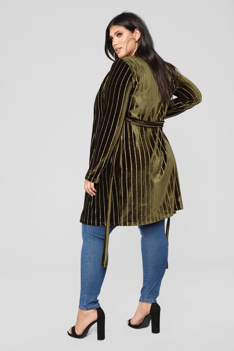 Strut My Stuff Duster - Olive - jameswhite001
