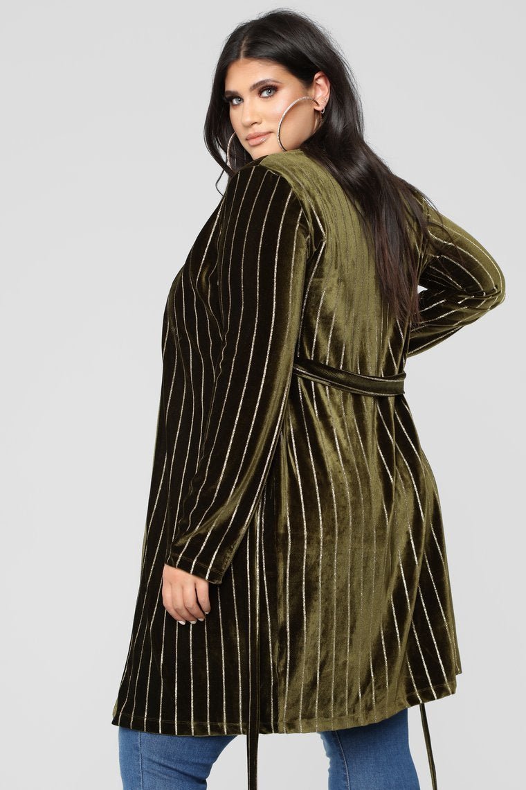 Strut My Stuff Duster - Olive - jameswhite001