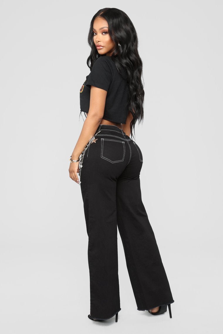 The Possibilities Straight Leg Jeans - Black - jameswhite001