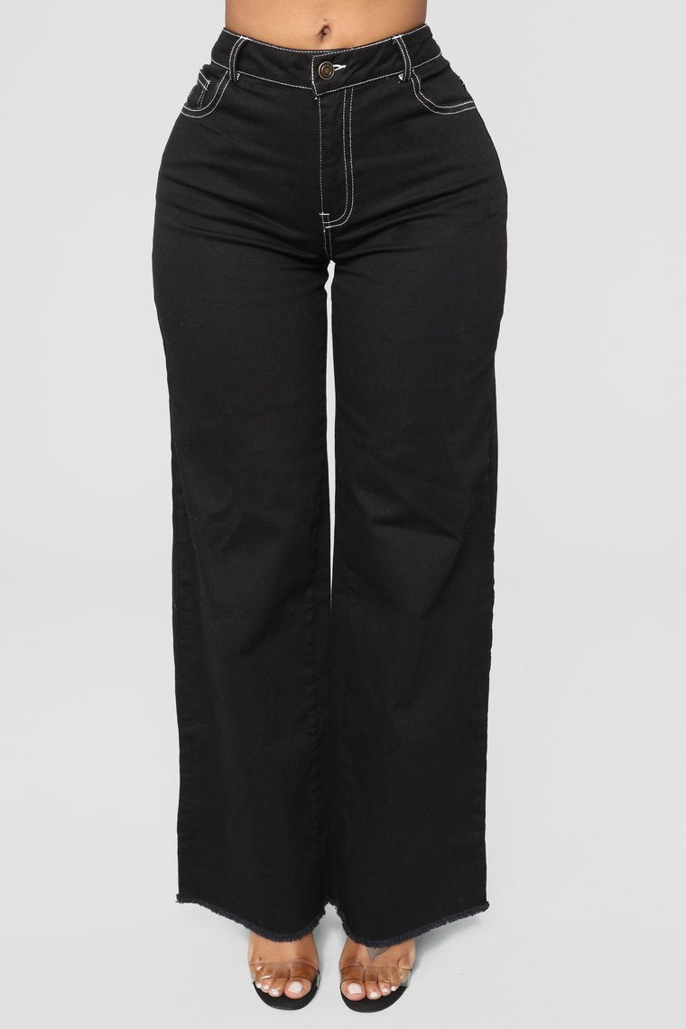 The Possibilities Straight Leg Jeans - Black - jameswhite001