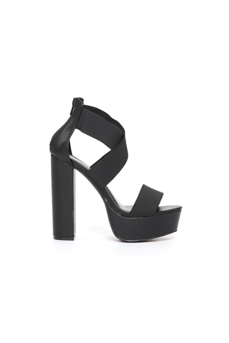 Thick Chick Heeled Sandal - Black - jameswhite001