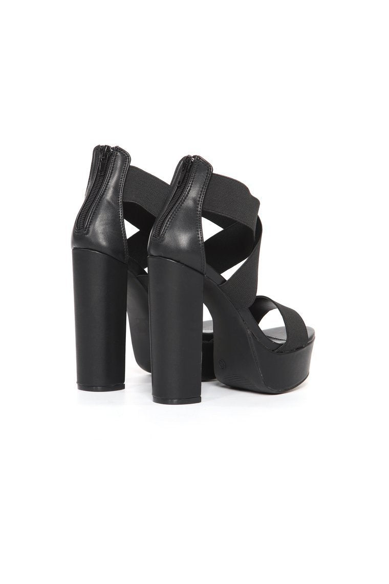 Thick Chick Heeled Sandal - Black - jameswhite001