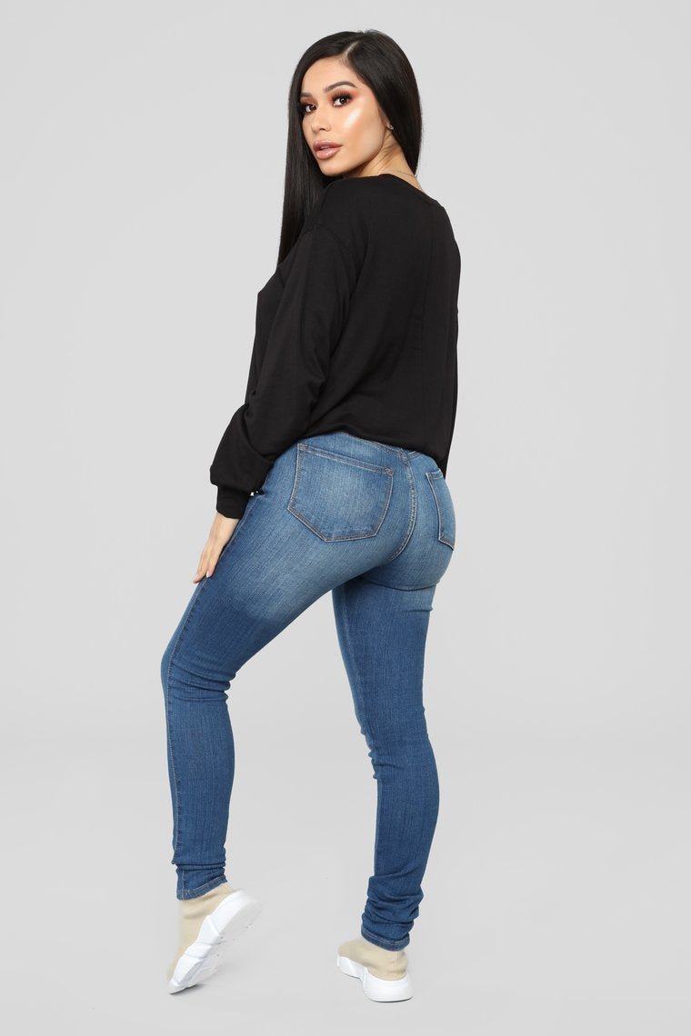 Throw It On Long Sleeve Top - Black - jameswhite001