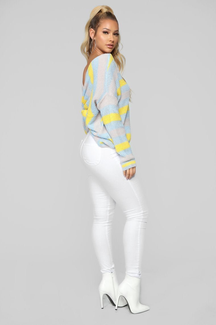 Time For You Sweater - Yellow/Combo - jameswhite001