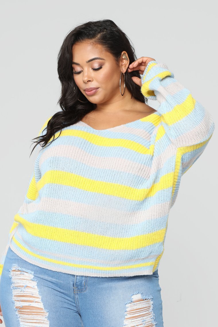 Time For You Sweater - Yellow/Combo - jameswhite001