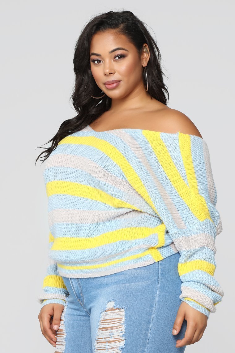 Time For You Sweater - Yellow/Combo - jameswhite001