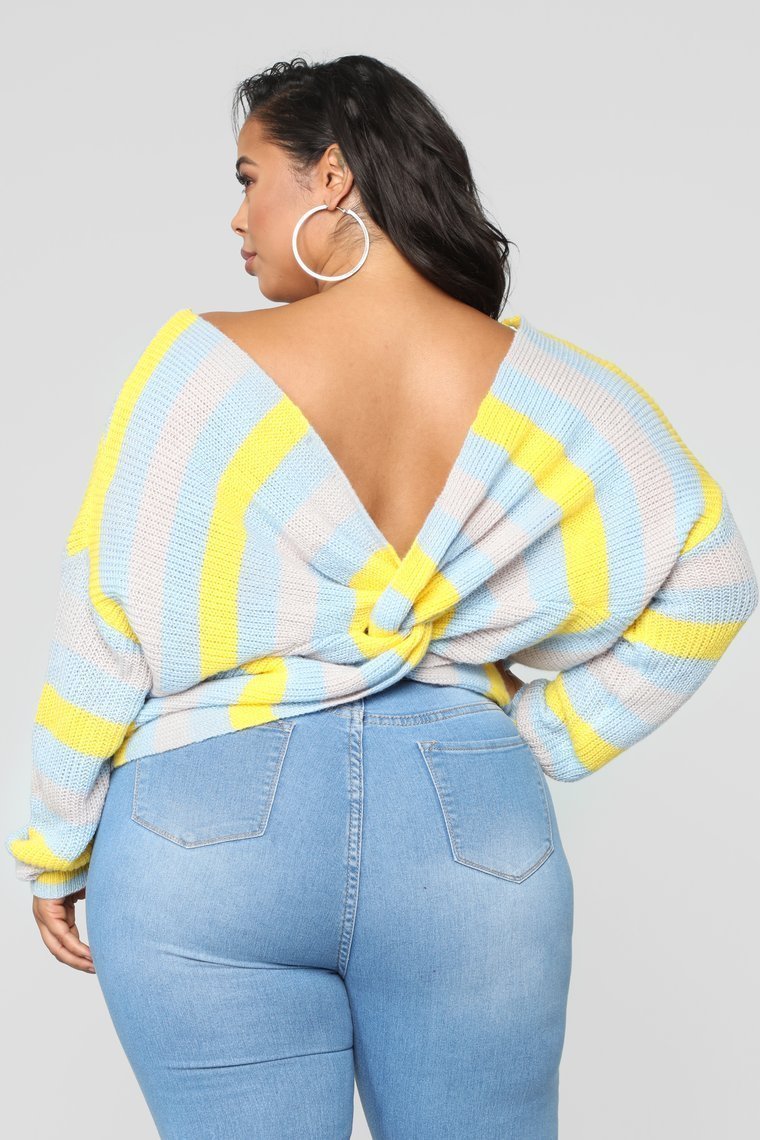 Time For You Sweater - Yellow/Combo - jameswhite001