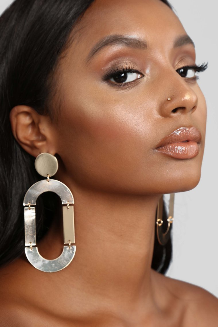 Too Much On Your Plate Earrings - Gold - jameswhite001