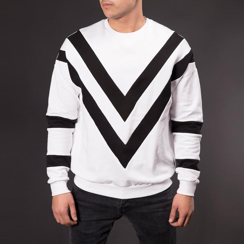TRIANGLE STRIPEDS FLOWING SWEATER 3614 - jameswhite001
