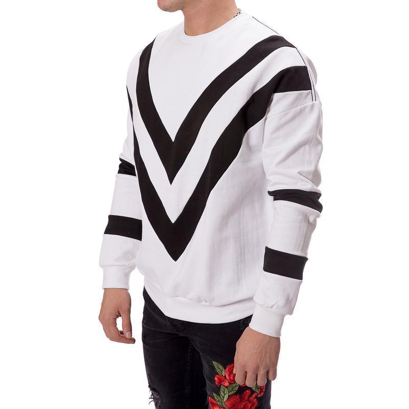 TRIANGLE STRIPEDS FLOWING SWEATER 3614 - jameswhite001