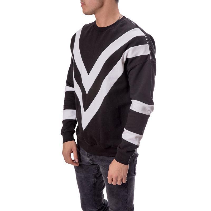 TRIANGLE STRIPEDS FLOWING SWEATER 3614 - jameswhite001