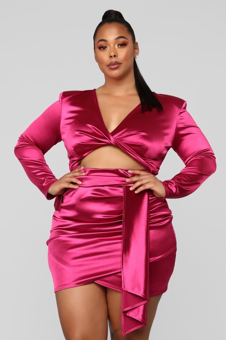 Twenty Fun Satin Dress - Pink - jameswhite001