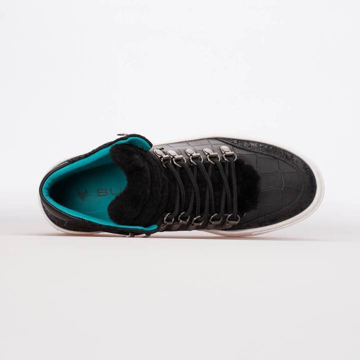 VICTORIA – LEATHER & FUR MIXED BLACK - jameswhite001