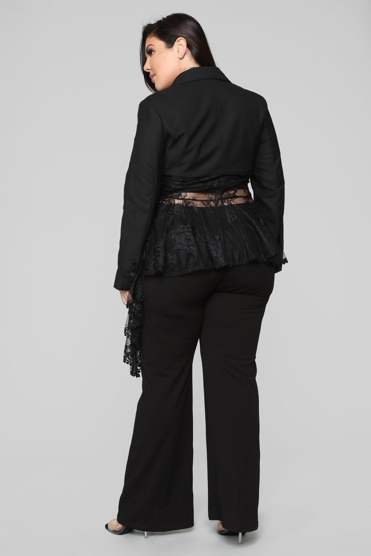 Victorian Lace Blazer - Black - jameswhite001