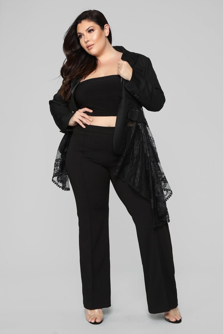Victorian Lace Blazer - Black - jameswhite001