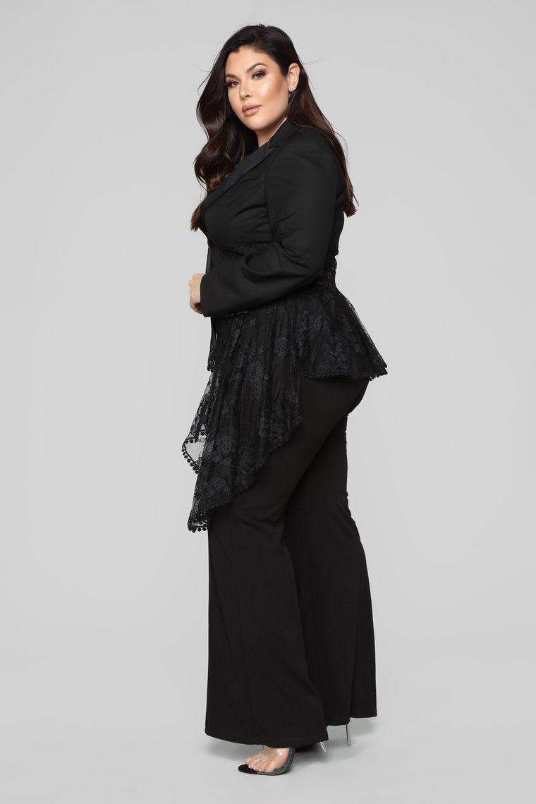 Victorian Lace Blazer - Black - jameswhite001