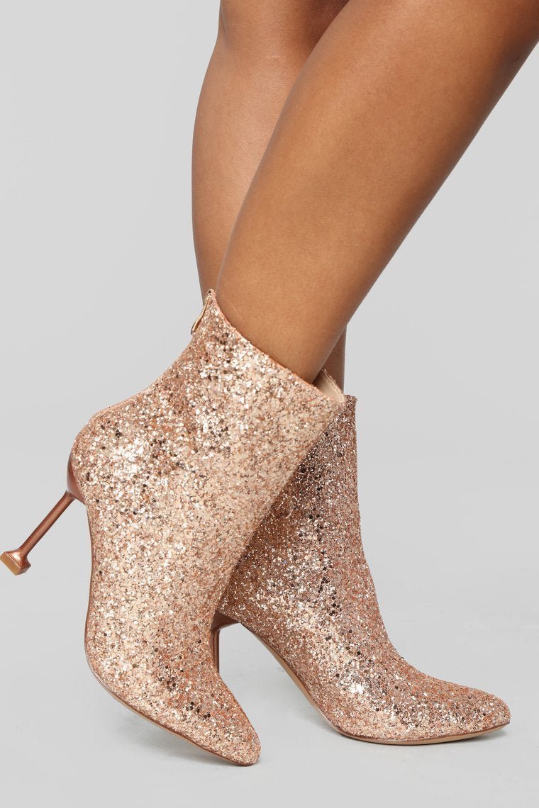 Watch Me Shine Bootie - Rosegold - jameswhite001