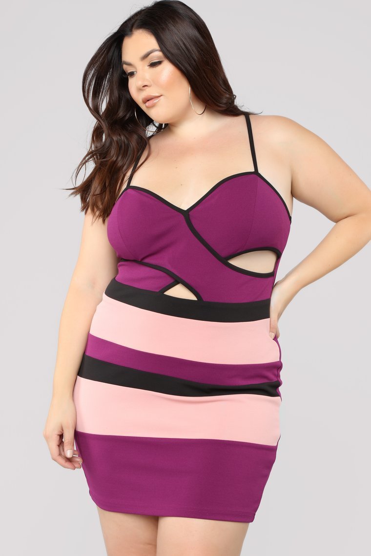 What's Her Name Surplice Dress - Deep Plum - jameswhite001