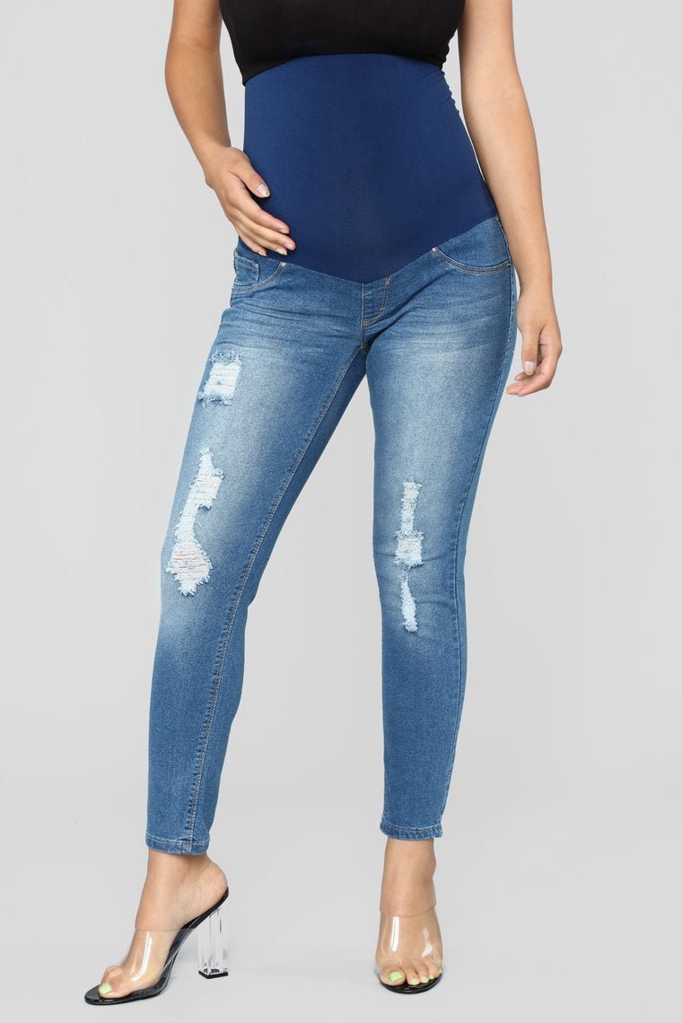 You Got This Maternity Skinny Jeans - Medium Blue Wash - jameswhite001