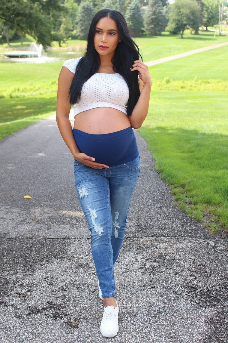 You Got This Maternity Skinny Jeans - Medium Blue Wash - jameswhite001