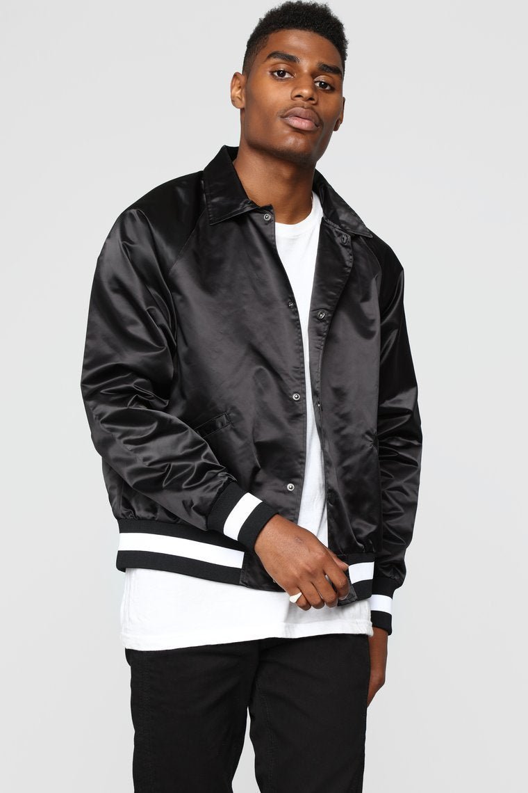 Zack Satin Jacket - Black - jameswhite001