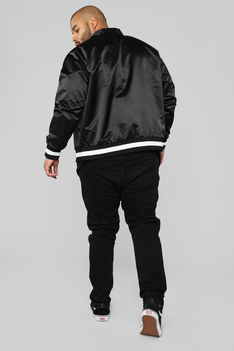 Zack Satin Jacket - Black - jameswhite001