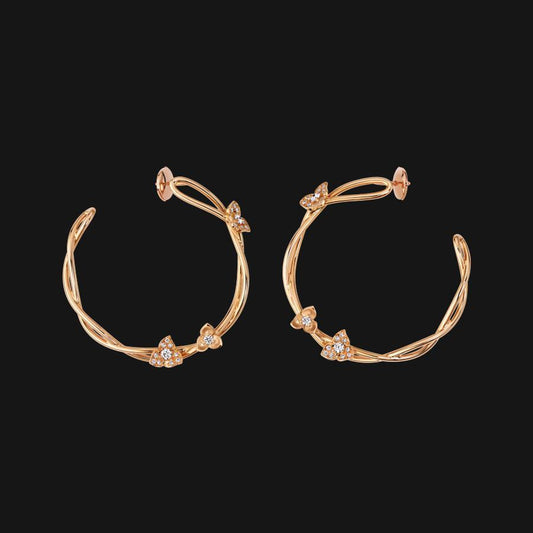 Boucles d'oreilles entrelacées 14 carats