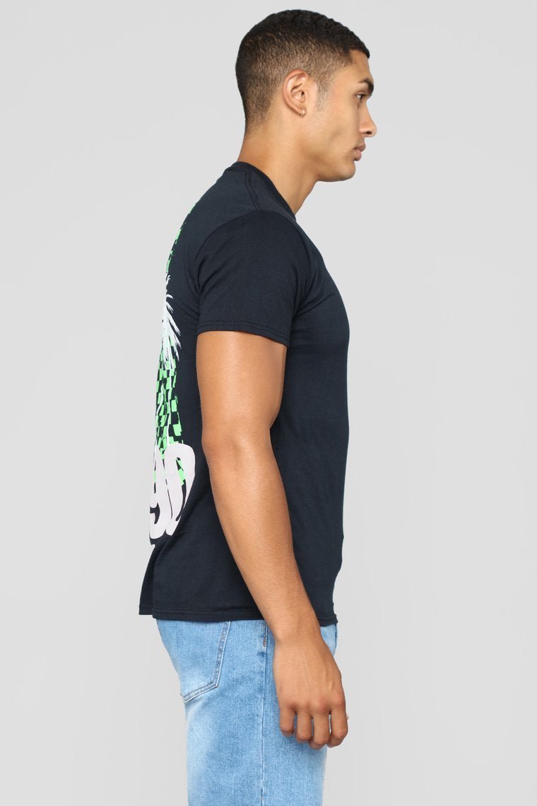1990 Palm Tree Short Sleeve Tee - Black - jameswhite001