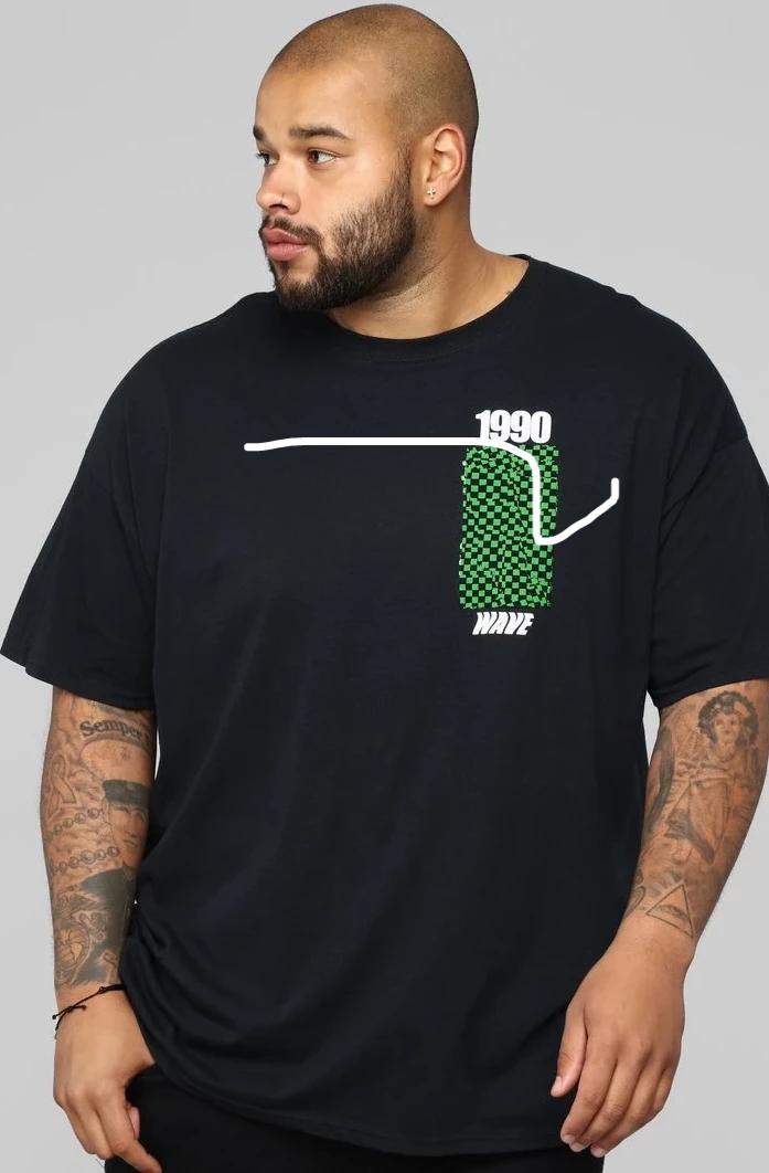 1990 Palm Tree Short Sleeve Tee - Black - jameswhite001