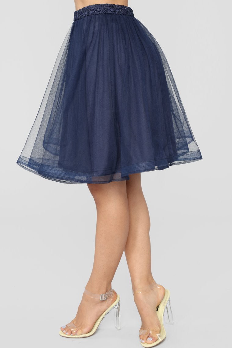 A Living Dream Lace Embroidered Set - Navy - jameswhite001