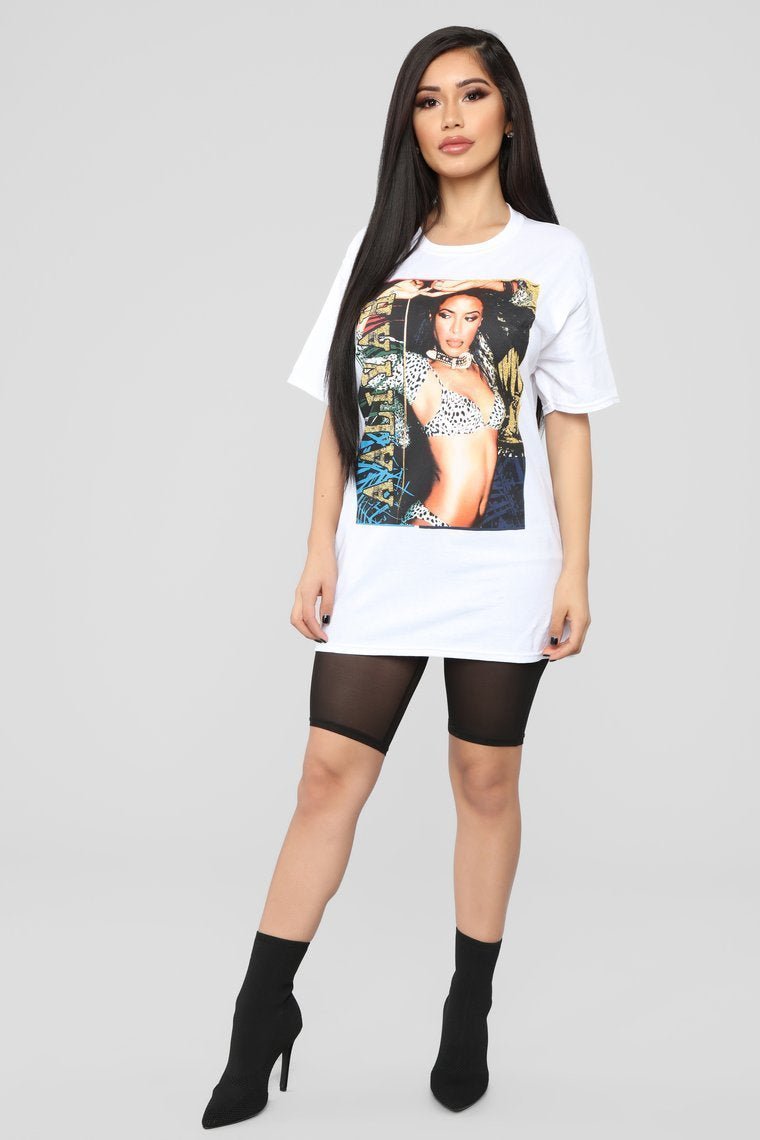 Aaliyah Tunic Tee - White - jameswhite001
