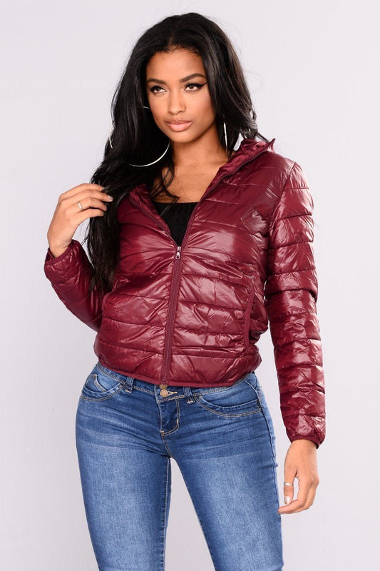 Alaska Padded Jacket - Burgundy - jameswhite001